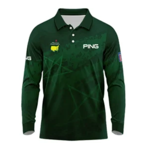 Stars Gradient Dark Green Grunge Pattern Masters Tournament Ping Zipper Polo Shirt Style Classic Zipper Polo Shirt For Men