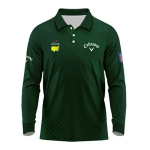 Callaway Gradient Dark Green Abstract Pattern Masters Tournament Zipper Polo Shirt Style Classic Zipper Polo Shirt For Men