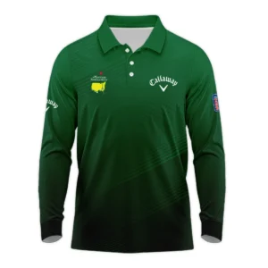 Masters Tournament Stripe Gradient Dark Green Abstract Pattern Callaway Zipper Polo Shirt Style Classic Zipper Polo Shirt For Men