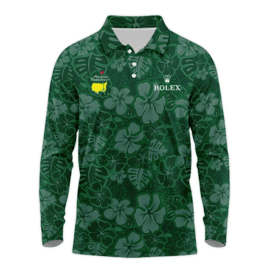 Masters Tournament Rolex Tileable Seamless Hawaiian Pattern Long Polo Shirt Style Classic Long Polo Shirt For Men