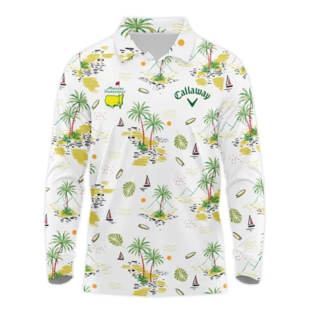 Callaway Landscape With Palm Trees Beach And Oceann Masters Tournament Long Polo Shirt Style Classic Long Polo Shirt For Men