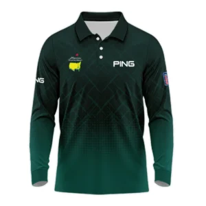 Ping Masters Tournament Sport Jersey Pattern Dark Green Zipper Polo Shirt Style Classic Zipper Polo Shirt For Men