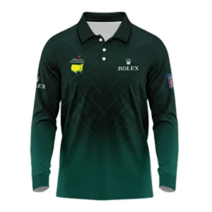 Rolex Masters Tournament Sport Jersey Pattern Dark Green Zipper Polo Shirt Style Classic Zipper Polo Shirt For Men