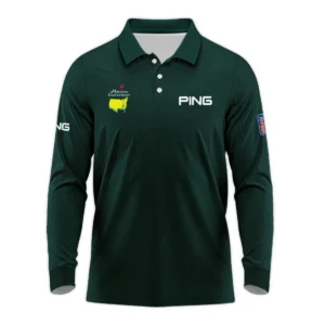 Masters Tournament Ping Pattern Sport Jersey Dark Green Zipper Polo Shirt Style Classic Zipper Polo Shirt For Men