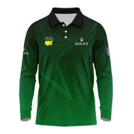 Rolex Masters Tournament Dark Green Star Pattern Zipper Polo Shirt Style Classic Zipper Polo Shirt For Men