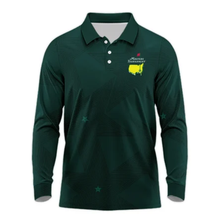 Stars Dark Green Golf Masters Tournament Long Polo Shirt Style Classic Long Polo Shirt For Men