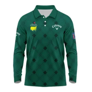 Golf Masters Tournament Green Argyle Pattern Callaway Zipper Polo Shirt Style Classic Zipper Polo Shirt For Men