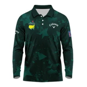 Dark Green Grunge Stars Pattern Golf Masters Tournament Callaway Zipper Polo Shirt Style Classic Zipper Polo Shirt For Men