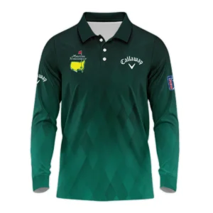 Gradient Dark Green Geometric Pattern Masters Tournament Callaway Zipper Polo Shirt Style Classic Zipper Polo Shirt For Men