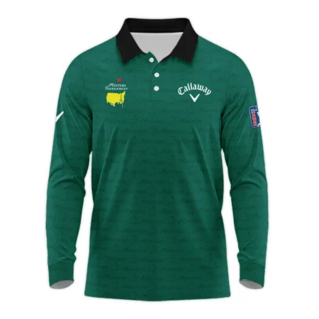 Golf Pattern Cup Green Masters Tournament Callaway Zipper Polo Shirt Style Classic Zipper Polo Shirt For Men