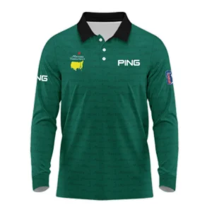 Golf Pattern Cup Green Masters Tournament Ping Zipper Polo Shirt Style Classic Zipper Polo Shirt For Men