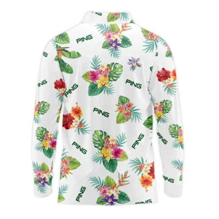 Ping Hawaiian Flower Long Polo Shirt Style Classic Long Polo Shirt For Men