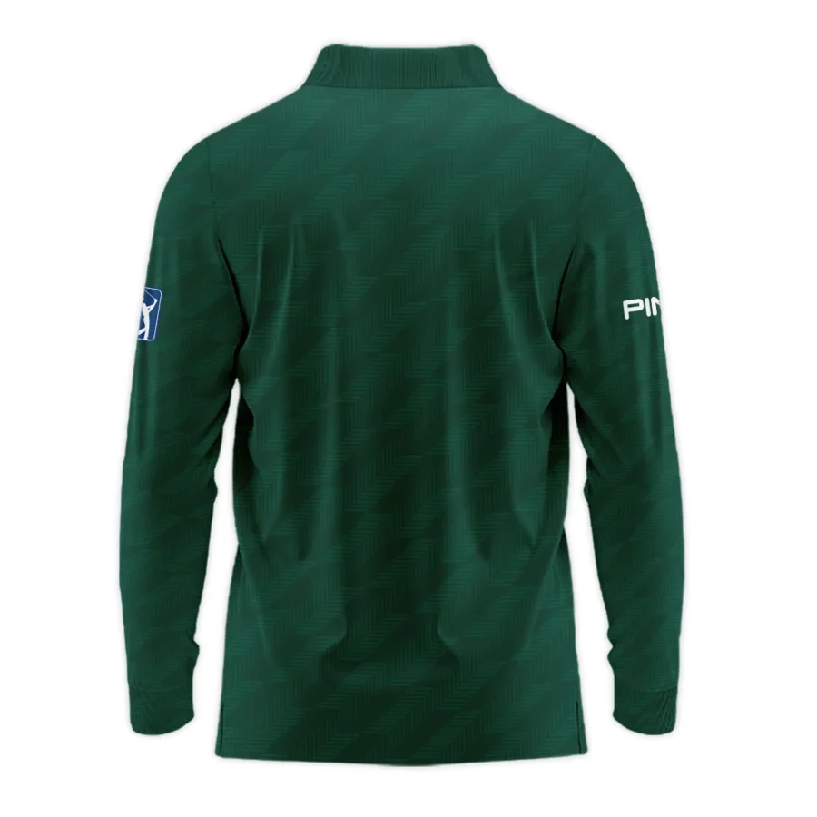 Masters Tournament Ping Star Dark Green Pattern Long Polo Shirt Style Classic Long Polo Shirt For Men