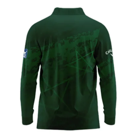 Stars Gradient Dark Green Grunge Pattern Masters Tournament Callaway Long Polo Shirt Style Classic Long Polo Shirt For Men