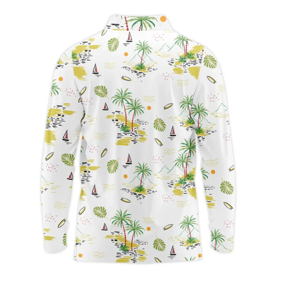 Ping Landscape With Palm Trees Beach And Oceann Masters Tournament Long Polo Shirt Style Classic Long Polo Shirt For Men