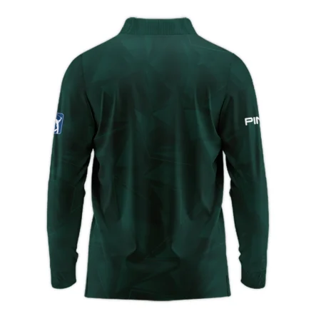 Dark Green Abstract Sport Masters Tournament Ping Long Polo Shirt Style Classic Long Polo Shirt For Men