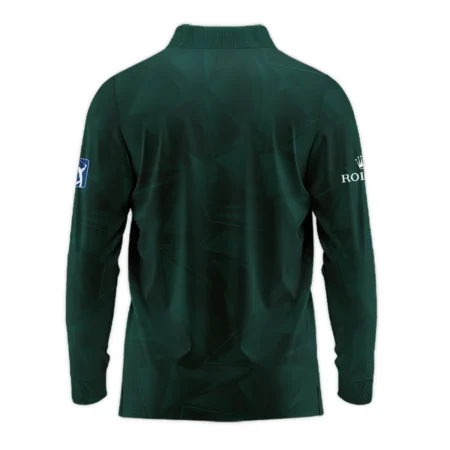 Dark Green Abstract Sport Masters Tournament Rolex Long Polo Shirt Style Classic Long Polo Shirt For Men