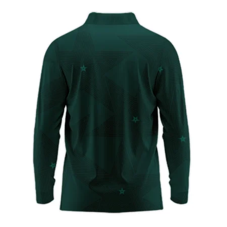 Stars Dark Green Golf Masters Tournament Long Polo Shirt Style Classic Long Polo Shirt For Men