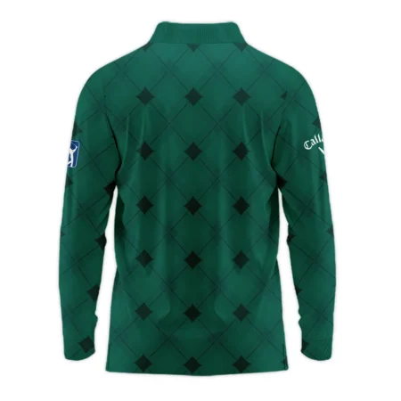 Golf Masters Tournament Green Argyle Pattern Callaway Long Polo Shirt Style Classic Long Polo Shirt For Men