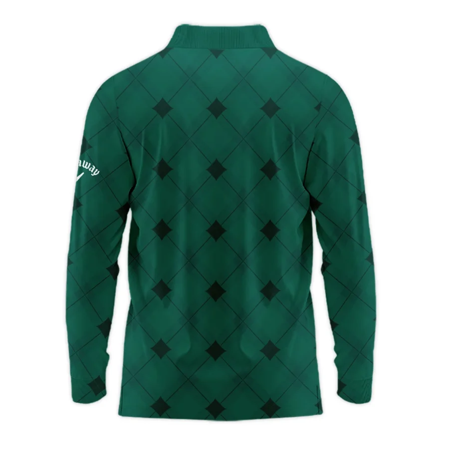 Golf Masters Tournament Green Argyle Pattern Callaway Long Polo Shirt Style Classic Long Polo Shirt For Men