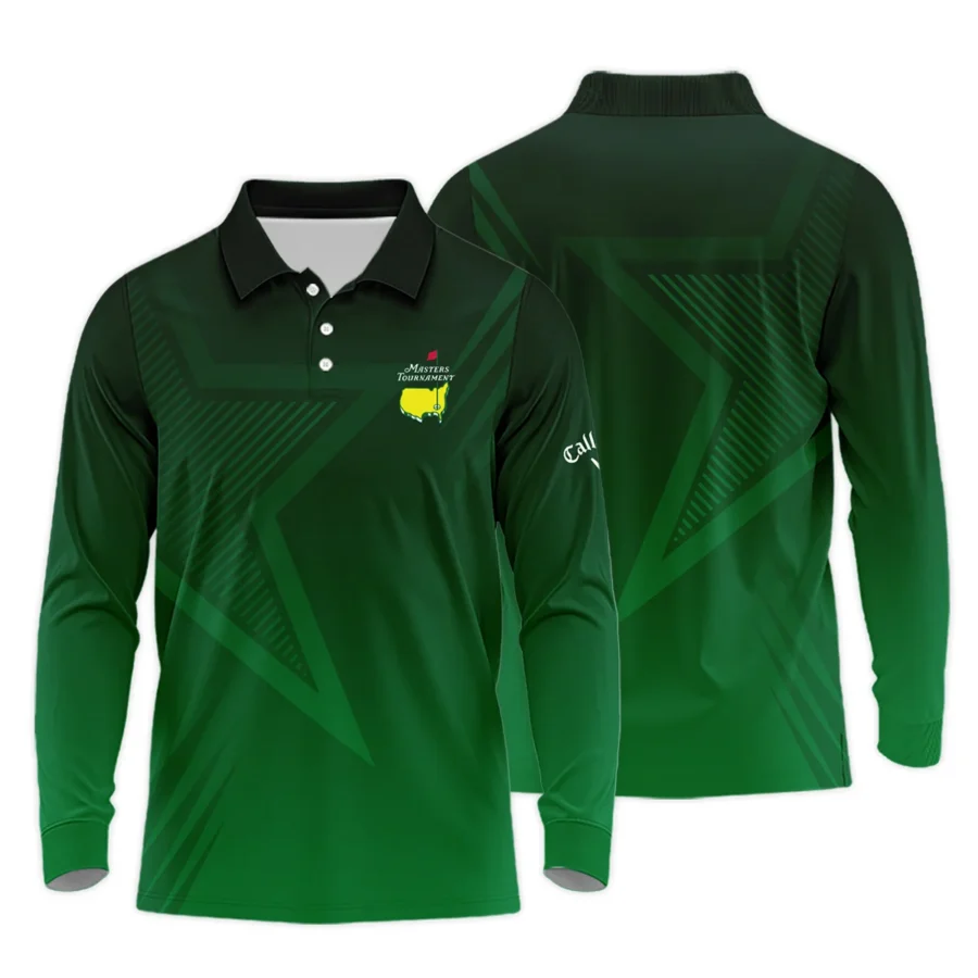 Masters Tournament Callaway Star Dark Green Pattern Long Polo Shirt Style Classic Long Polo Shirt For Men