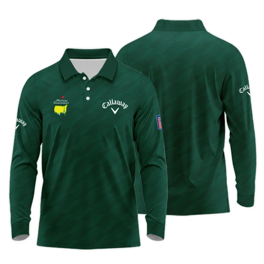 Masters Tournament Callaway Star Dark Green Pattern Long Polo Shirt Style Classic Long Polo Shirt For Men