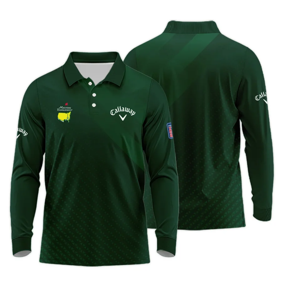 Callaway Gradient Dark Green Abstract Pattern Masters Tournament Long Polo Shirt Style Classic Long Polo Shirt For Men