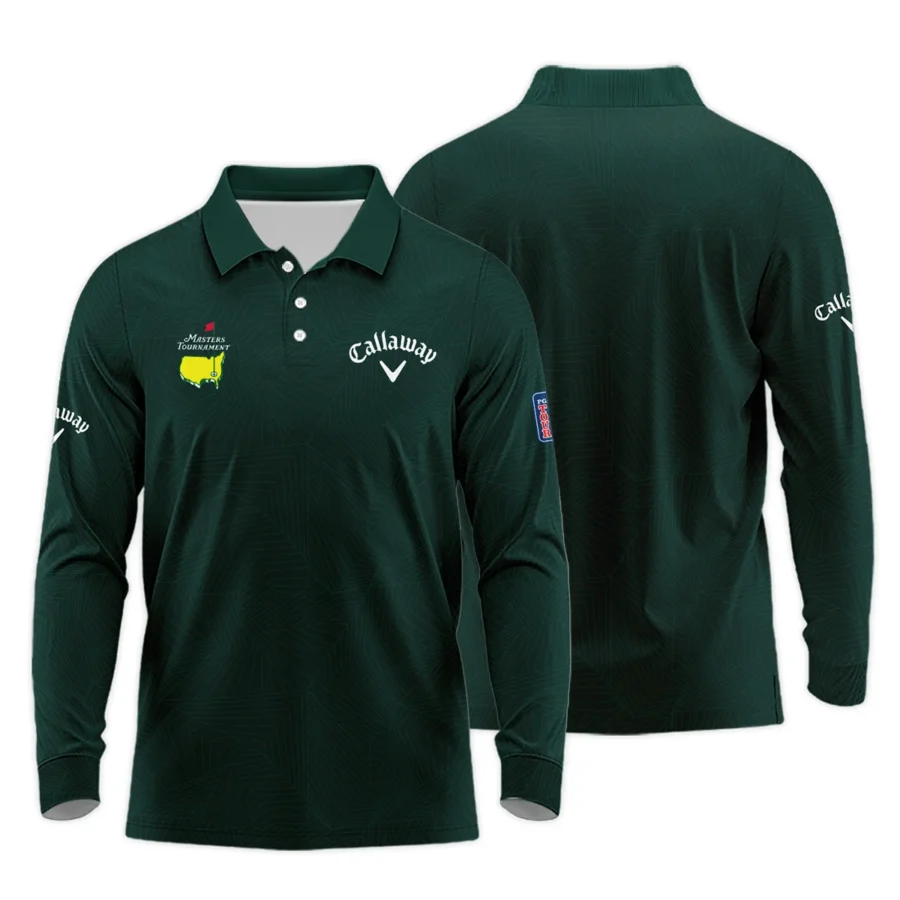 Masters Tournament Callaway Pattern Sport Jersey Dark Green Long Polo Shirt Style Classic Long Polo Shirt For Men