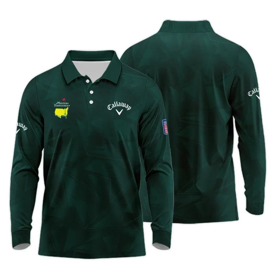 Dark Green Abstract Sport Masters Tournament Callaway Long Polo Shirt Style Classic Long Polo Shirt For Men