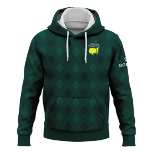 Dark Green Argyle Plaid Pattern Golf Masters Tournament Rolex Zipper Hoodie Shirt Style Classic Zipper Hoodie Shirt