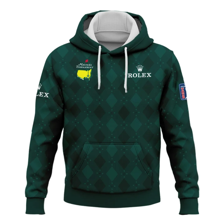 Dark Green Argyle Plaid Pattern Golf Masters Tournament Rolex Hoodie Shirt Style Classic Hoodie Shirt