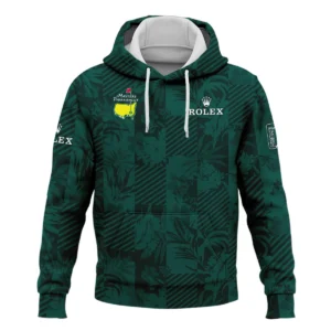 Tropical Leaves ,Foliage With Geometric Stripe Pattern Golf Masters Tournament Rolex Zipper Hoodie Shirt Style Classic Zipper Hoodie Shirt