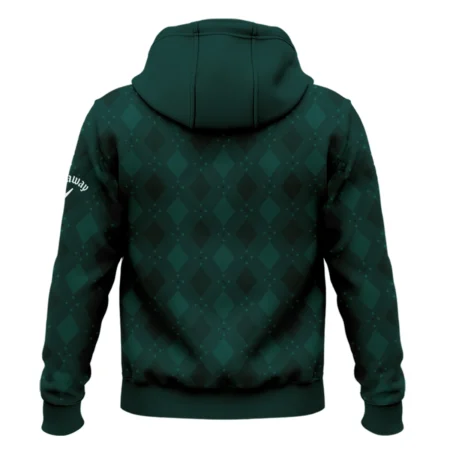 Dark Green Argyle Plaid Pattern Golf Masters Tournament Callaway Zipper Hoodie Shirt Style Classic Zipper Hoodie Shirt