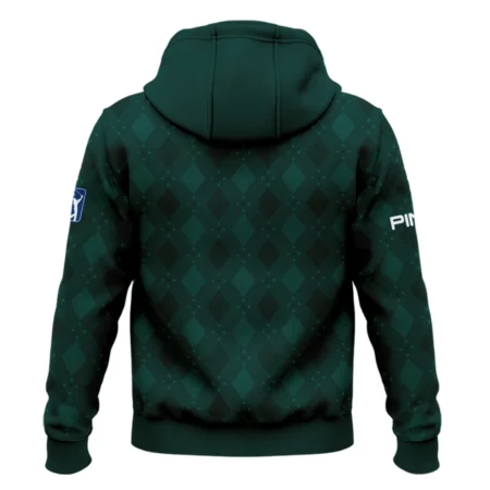 Dark Green Argyle Plaid Pattern Golf Masters Tournament Ping Zipper Hoodie Shirt Style Classic Zipper Hoodie Shirt