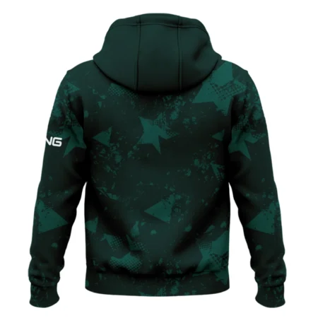 Dark Green Grunge Stars Pattern Golf Masters Tournament Ping Zipper Hoodie Shirt Style Classic Zipper Hoodie Shirt