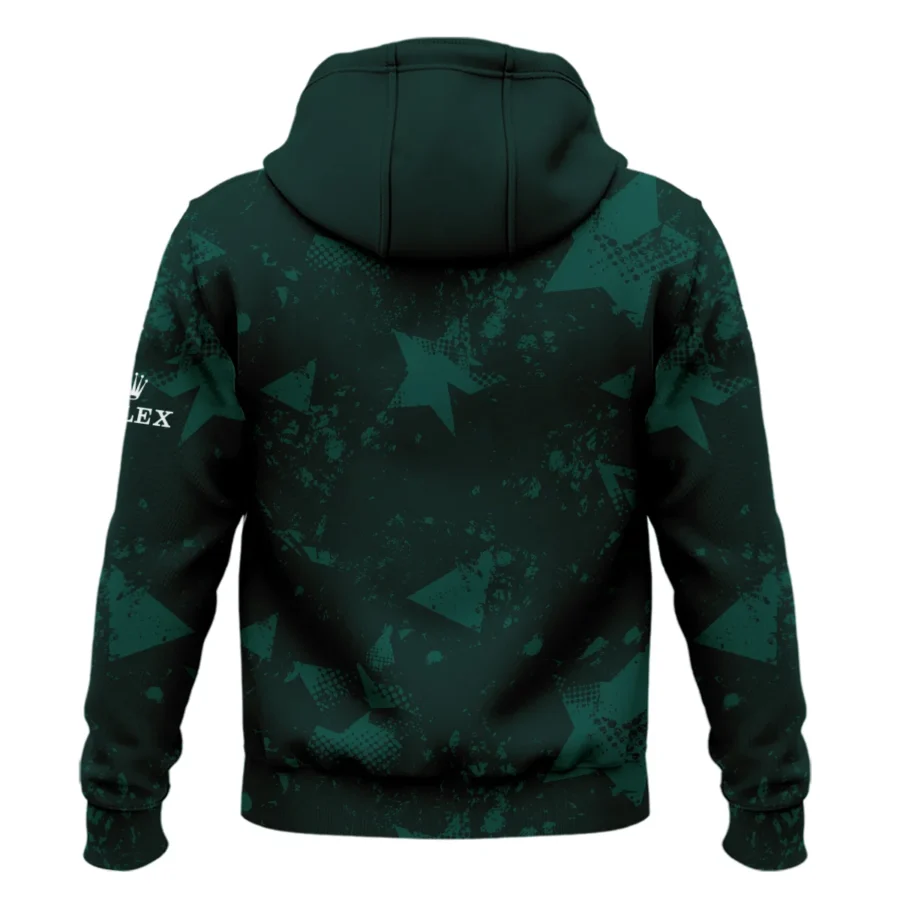 Dark Green Grunge Stars Pattern Golf Masters Tournament Rolex Zipper Hoodie Shirt Style Classic Zipper Hoodie Shirt