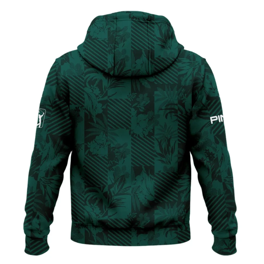 Tropical Leaves ,Foliage With Geometric Stripe Pattern Golf Masters Tournament Ping Zipper Hoodie Shirt Style Classic Zipper Hoodie Shirt