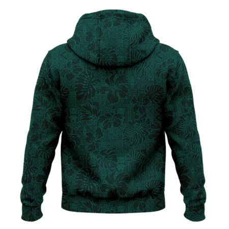 Hibiscus And Tropical Leaves With Tribal Elements Pattern Golf Masters Tournament Callaway Zipper Hoodie Shirt Style Classic Zipper Hoodie Shirt