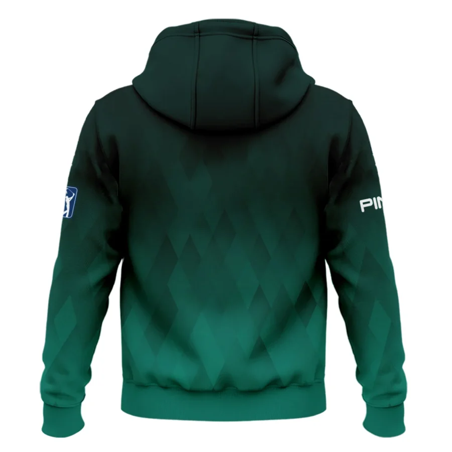 Gradient Dark Green Geometric Pattern Masters Tournament Ping Zipper Hoodie Shirt Style Classic Zipper Hoodie Shirt