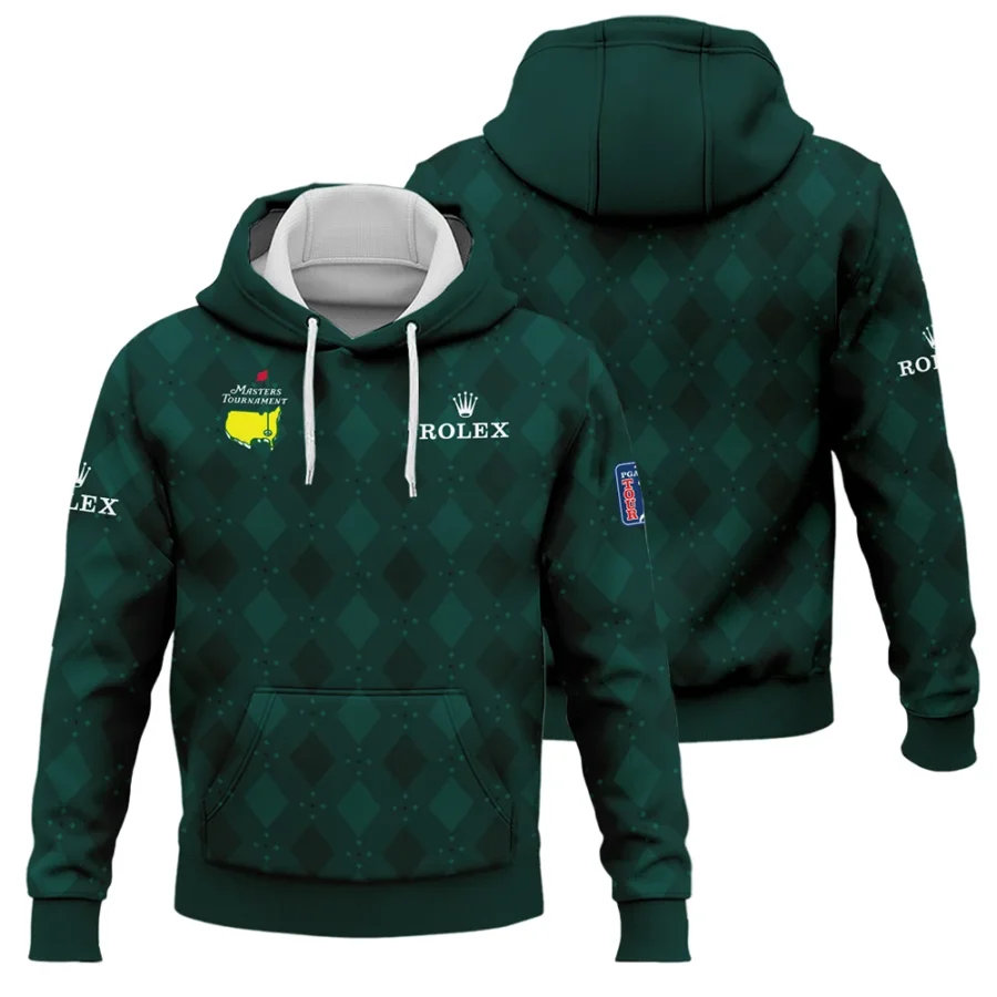 Dark Green Argyle Plaid Pattern Golf Masters Tournament Rolex Hoodie Shirt Style Classic Hoodie Shirt