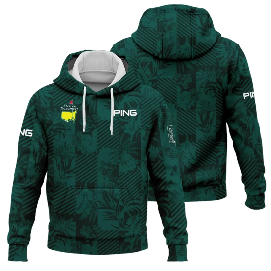 Tropical Leaves ,Foliage With Geometric Stripe Pattern Golf Masters Tournament Ping Hoodie Shirt Style Classic Hoodie Shirt