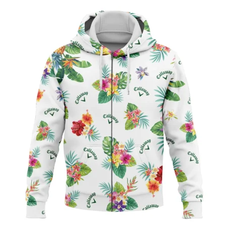 Callaway Hawaiian Flower Zipper Hoodie Shirt Style Classic Zipper Hoodie Shirt