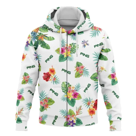 Ping Hawaiian Flower Zipper Hoodie Shirt Style Classic Zipper Hoodie Shirt