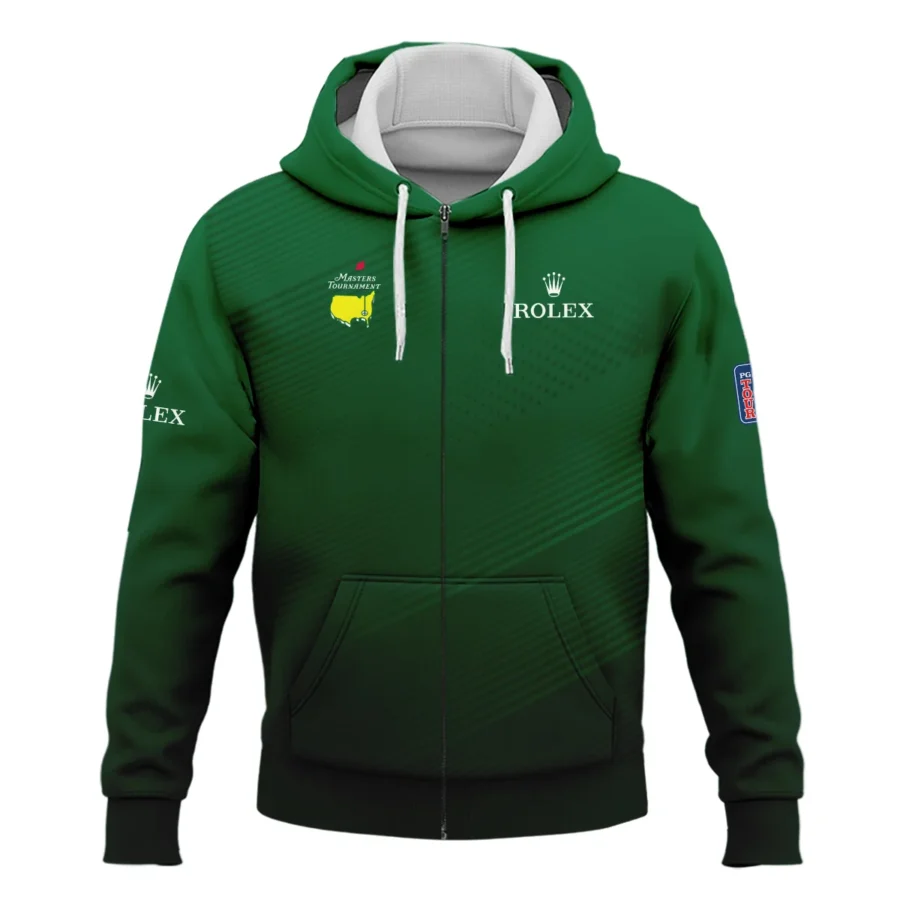 Masters Tournament Stripe Gradient Dark Green Abstract Pattern Rolex Zipper Hoodie Shirt Style Classic Zipper Hoodie Shirt