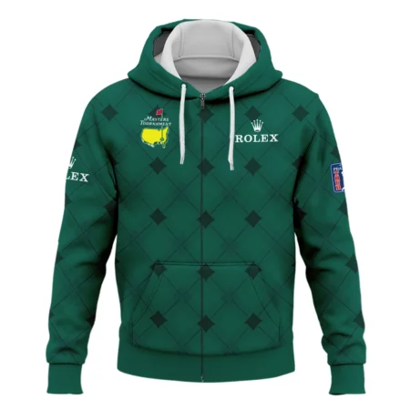 Golf Masters Tournament Green Argyle Pattern Rolex Zipper Hoodie Shirt Style Classic Zipper Hoodie Shirt