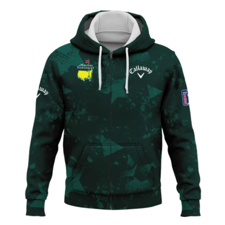 Dark Green Grunge Stars Pattern Golf Masters Tournament Callaway Zipper Hoodie Shirt Style Classic Zipper Hoodie Shirt