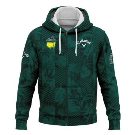 Tropical Leaves ,Foliage With Geometric Stripe Pattern Golf Masters Tournament Callaway Zipper Hoodie Shirt Style Classic Zipper Hoodie Shirt