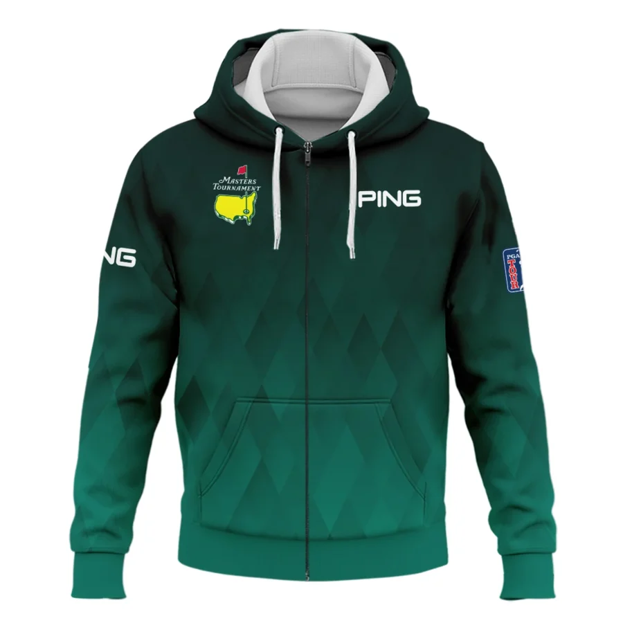 Gradient Dark Green Geometric Pattern Masters Tournament Ping Zipper Hoodie Shirt Style Classic Zipper Hoodie Shirt