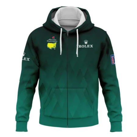 Gradient Dark Green Geometric Pattern Masters Tournament Rolex Zipper Hoodie Shirt Style Classic Zipper Hoodie Shirt