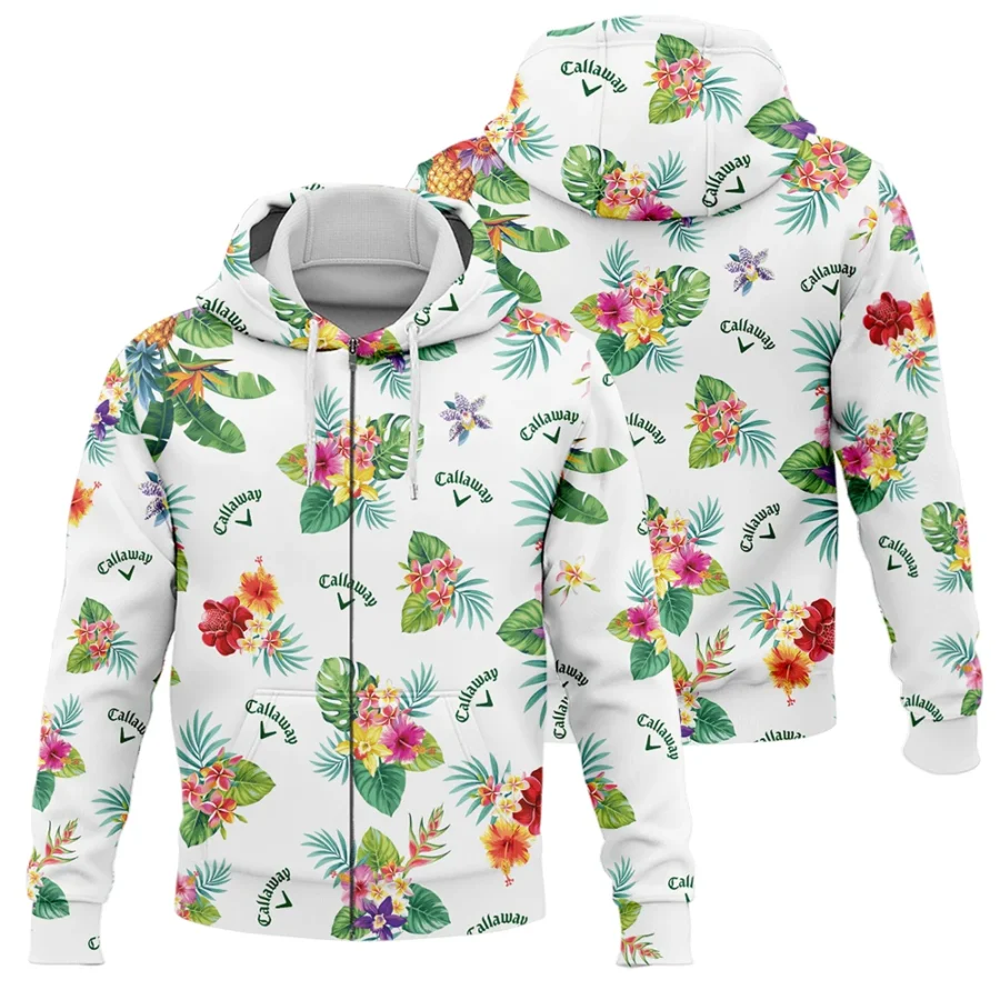 Callaway Hawaiian Flower Zipper Hoodie Shirt Style Classic Zipper Hoodie Shirt